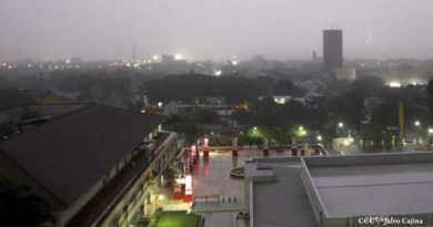 Vista de Managua bajo la lluvia