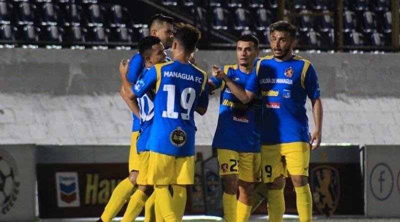 Jugadores del Managua FC destrozó 3 goles a 1 al Real Estelí en el partido de ida del Torneo Clausura de Liga primera.