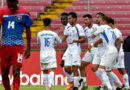 Jugadores de la Selección de Nicaragua durante un juego de CONCACAF.