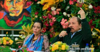 Presidente Daniel Ortega y Vicepresidenta Rosario Murillo durante XIX Cumbre del ALBA TCP