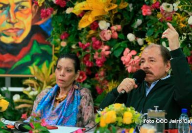 Presidente Daniel Ortega y Vicepresidenta Rosario Murillo durante XIX Cumbre del ALBA TCP