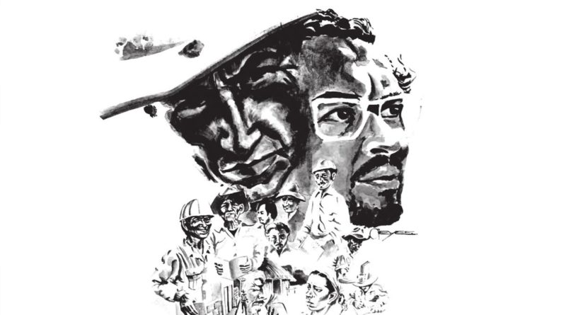 Dibujo en carbón del General Augusto C. Sandino y el Comandante Carlos Fonseca como símbolos del pueblo de Nicaragua.