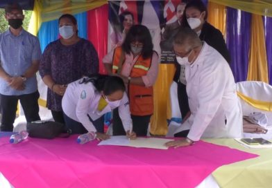 Autoridades del Ministerio de Salud durante la firma del proyecto de construcción de la nueva y moderna área de consulta externa del Hospital Departamental General Pedro Altamirano del municipio de La Trinidad de Estelí.
