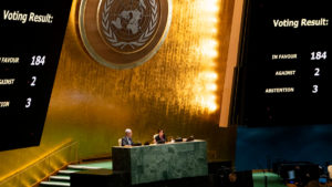 Votación en la ONU en contra del bloqueo contra Cuba, impuesto ilegalmente por Estados Unidos