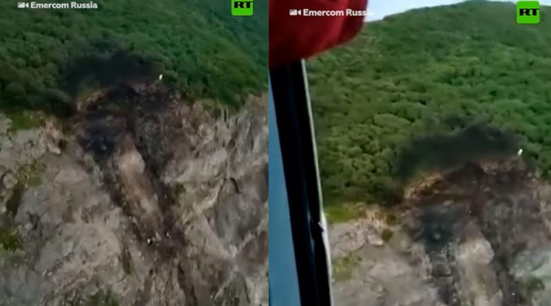 Lugar del accidente aéreo en Kamchatka, Rusia, donde al menos 28 personas fallecieron