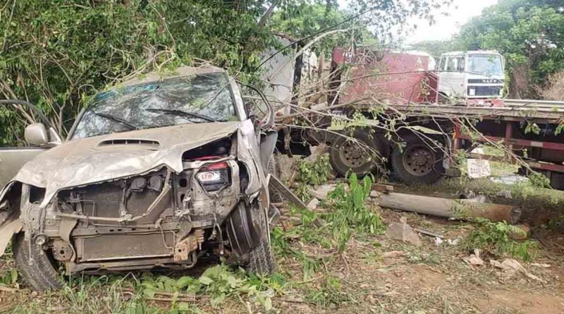 Vehículos involucrados en el accidente de tránsito ocurrido en Mateare