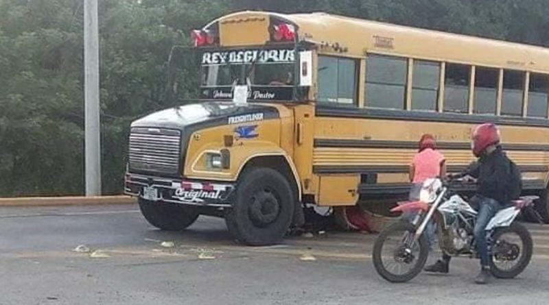 Escena del accidente ocurrido en Masaya