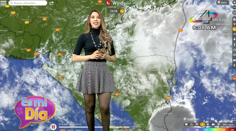 Crismara Mendoza brindando el reporte del clima en Nicaragua: Este martes habrá lluvias por la tarde en gran parte del país