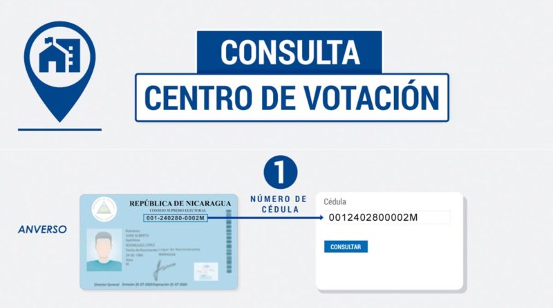 Imagen sobre el proceso para verificar el centro de votación en la página web del CSE