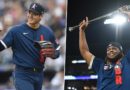 Shohei Ohtani y Vladimir Guerrero Jr durante el Juego de las Estrellas 2021.