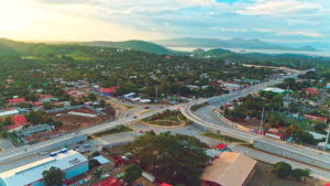 Vista aérea del Puente Desnivel las Piedrecitas, construido por el Gobierno Sandinista