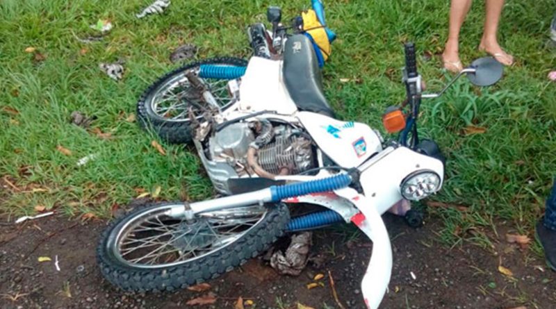 Motocicleta después de un accidente