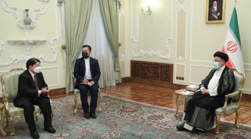 Canciller de Nicaragua, Denis Moncada durante su reunión con el Presidente de la República Islámica de irán, el Ayatola Doctor Seyed Ebrahim Raisi