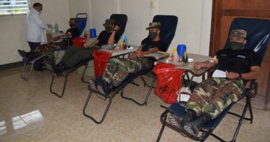 Efectivos del Ejército de Nicaragua participando en jornada de donación de sangre en Estelí