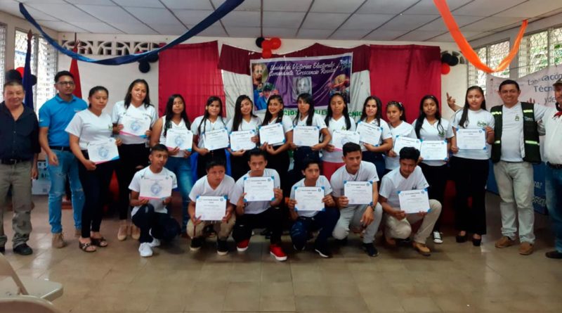 22 jóvenes egresaron del curso del rubro café impartido durante 6 meses en la comunidad Las Escaleras en Matagalpa