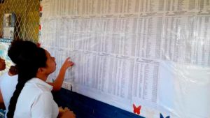 Familias nicaragüenses verificándose en el Padrón Electoral Preliminar en su Centros de Votación