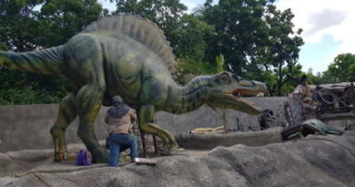 Obreros en la ampliación del Parquesaurio de Nindirí