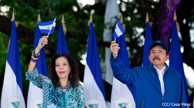 Foto Cortesía / Presidente Comandante Daniel Ortega recibimiento la Antorcha de la Libertad Centroamericana.