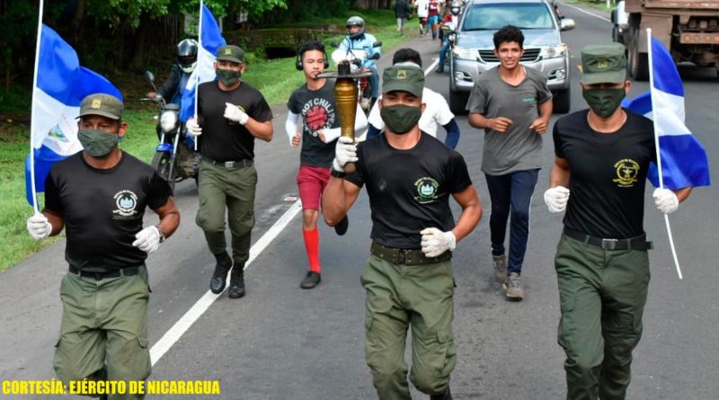 Ejército de Nicaragua realizó traslado de la Antorcha de la Libertad Centroamericana