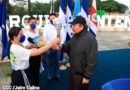 Presidente Comandante Daniel Ortega recibimiento la Antorcha de la Libertad Centroamericana.