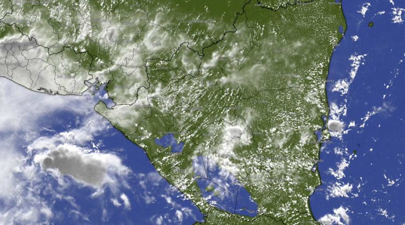 Imagen satelital que muestra el clima sobre Nicaragua