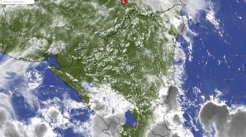 Imagen satelital del clima en Nicaragua