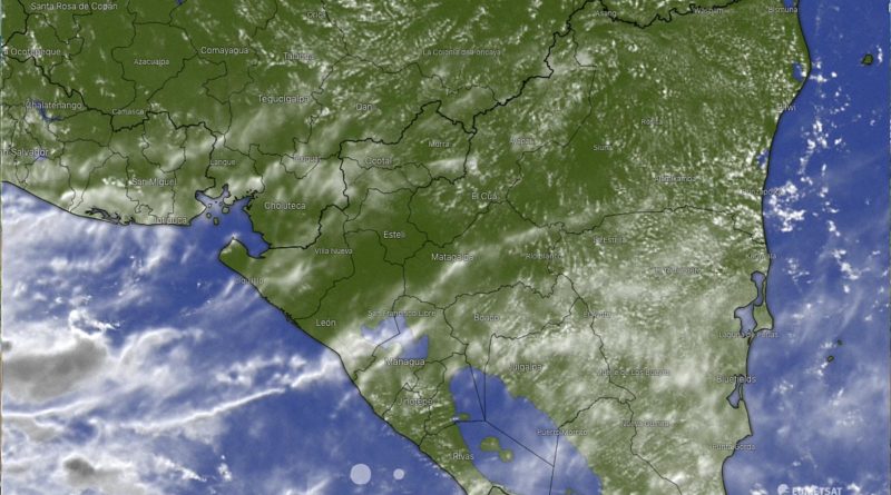 Imagen satelital de las condiciones del Clima en Nicaragua.