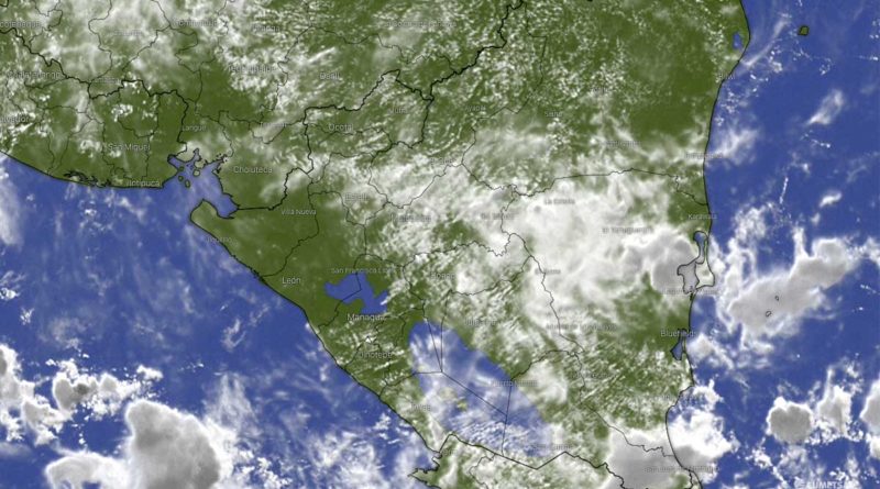 Imagen satelital sobre el clima en Nicaragua