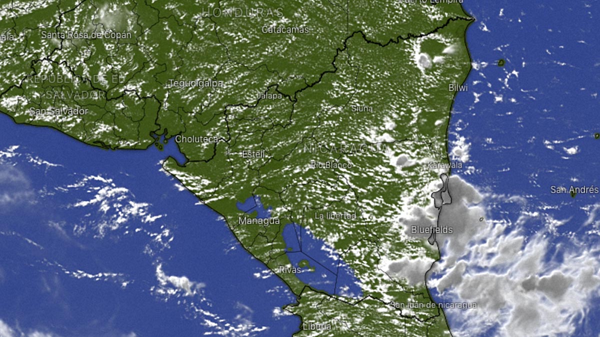 Imagen satelital del Clima en Nicaragua.