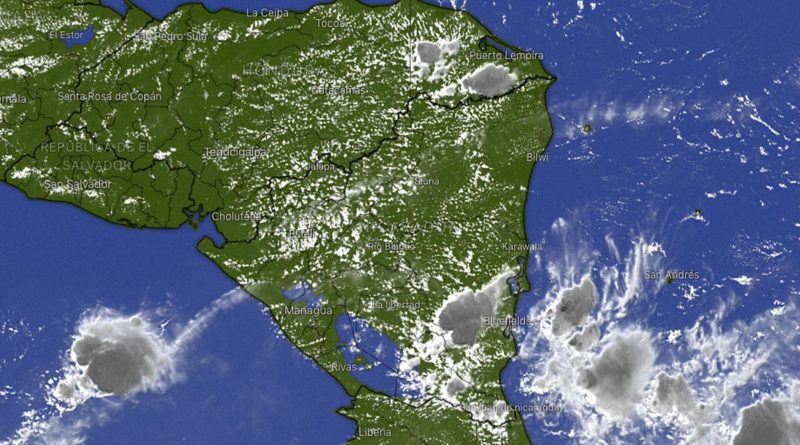 Imagen satelital del Clima de Nicaragua.