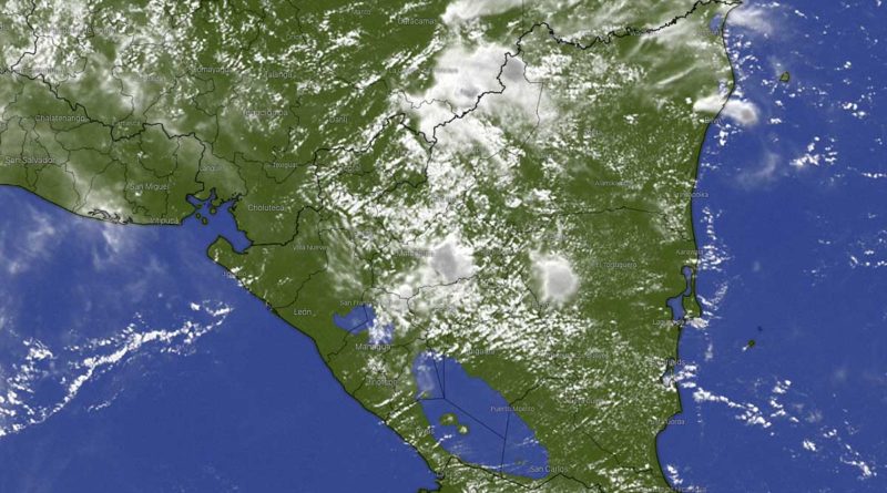 Imagen satelital sobre el clima en Nicaragua