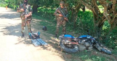 Efectivos del Ejército de Nicaragua custodiando la droga incautada