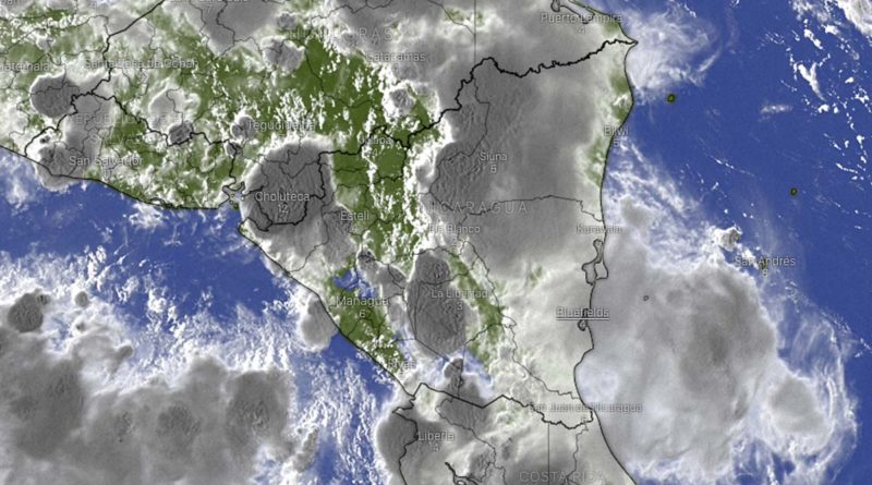 Imagen satelital sobre el clima en Nicaragua