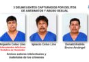 Delincuentes capturados por la Policía Nacional de Nicaragua acusados por delitos de asesinatos y abuso sexual