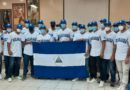 Jugadores de la Selección de Nicaragua U23 abanderados por el IND.