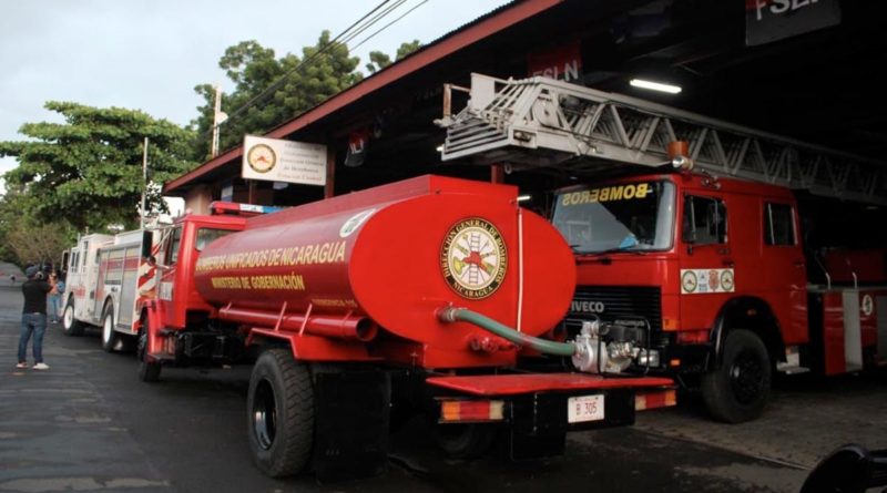 Camiones de bomberos que serán parte de la estación en Puerto Morazán, Chinandega