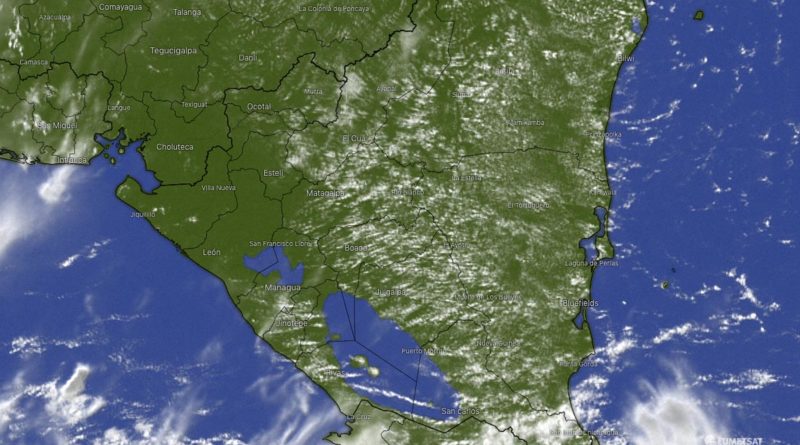 Imagen satelital de las condiciones del clima en Nicaragua.