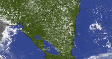 Imagen satelital sobre el clima en Nicaragua