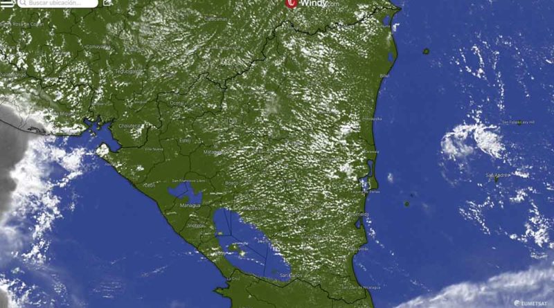 Imagen satelital sobre el clima en Nicaragua