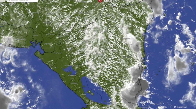 Imagen satelital sobre el clima en Nicaragua