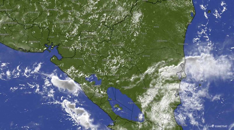 Imagen satelital sobre el clima en Nicaragua