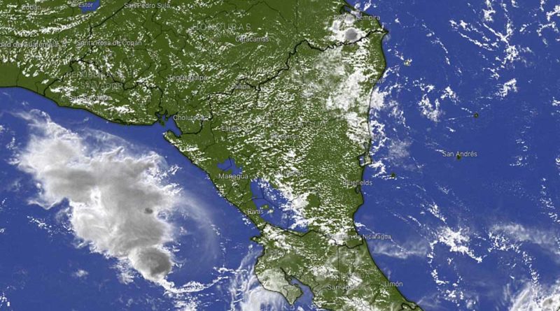 Imagen satelital sobre el clima en Nicaragua