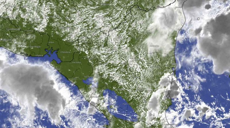 Imagen satelital sobre el clima en Nicaragua