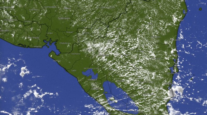 Foto: Windy / Imagen satelital del Clima en Nicaragua.