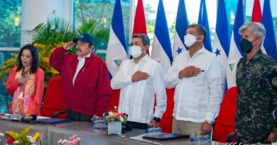 Encuentro del Comandante Daniel Ortega y la Compañera Rosario Murillo con el Presidente de Honduras, Juan Orlando Hernández