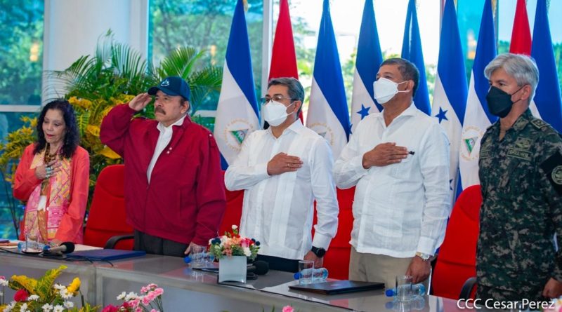 Encuentro del Comandante Daniel Ortega y la Compañera Rosario Murillo con el Presidente de Honduras, Juan Orlando Hernández