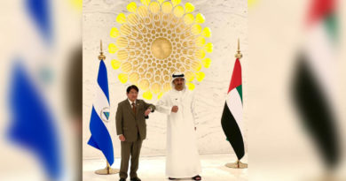 Compañero Canciller Denis Moncada con su Alteza el Jeque Abdalla Bin Zayed Al Nahayan Canciller de EAU.
