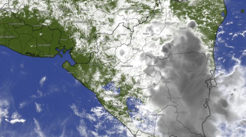 Imagen satelital de las condiciones del clima en Nicaragua.