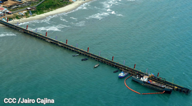 Vista aérea del del Muelle de Bilwi en Puerto Cabezas