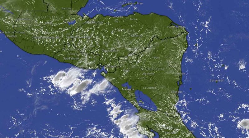 Imagen satelital sobre el clima en Nicaragua